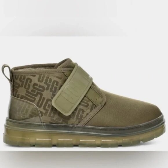 UGG Neumel Graphic Monogram Sheepskin Chukka Boots Green 1140150 - Picture 1 of 12